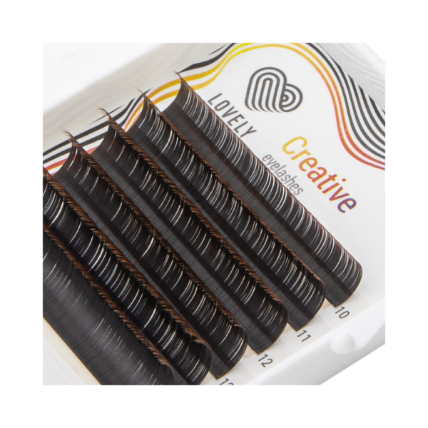 Lovely Eyelash extensions Creative "Dark chocolate" - 6 lines Mix (C 0.10)